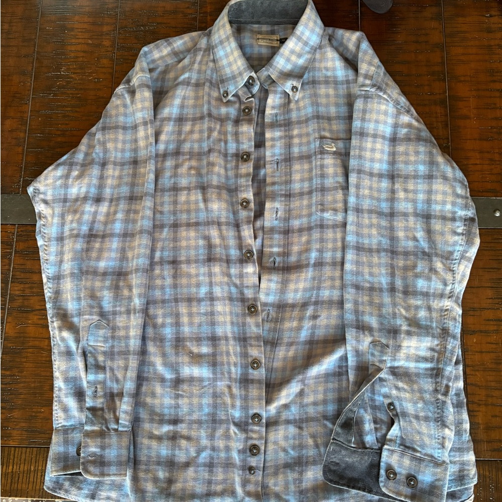 Southern Marsh Light Blue and Gray Plaid Shirt